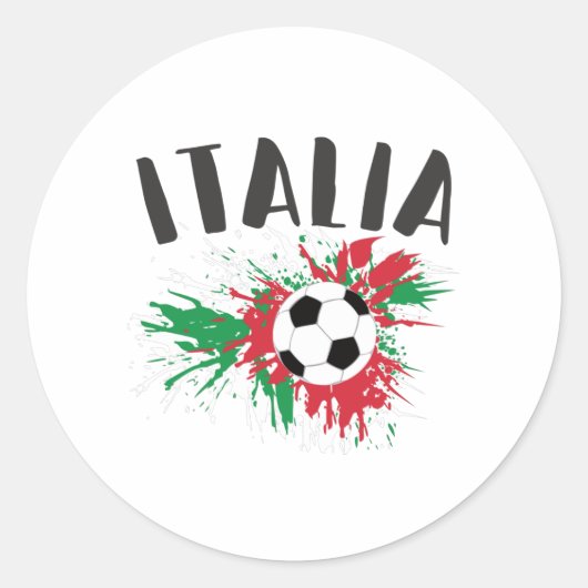 Sticker Rond Drapeau italien de balle de football (Devant)
