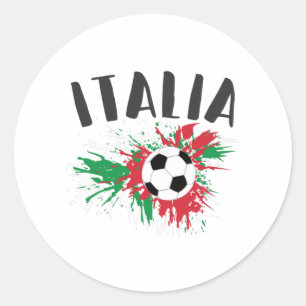 Sticker Rond Drapeau italien de balle de football