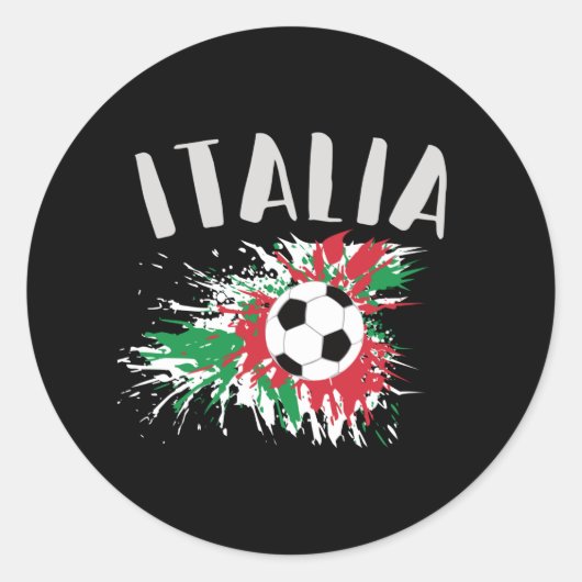 Sticker Rond Drapeau italien de balle de football (Devant)