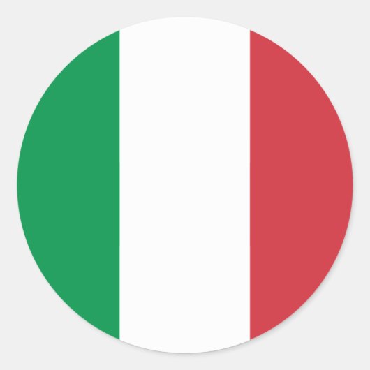 Sticker Rond Drapeau italien, Drapeau italien (Devant)