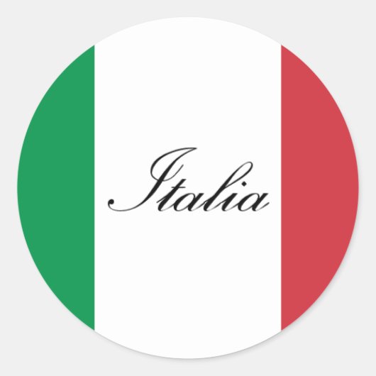 Sticker Rond Drapeau italien - Drapeau italien - Italie (Devant)