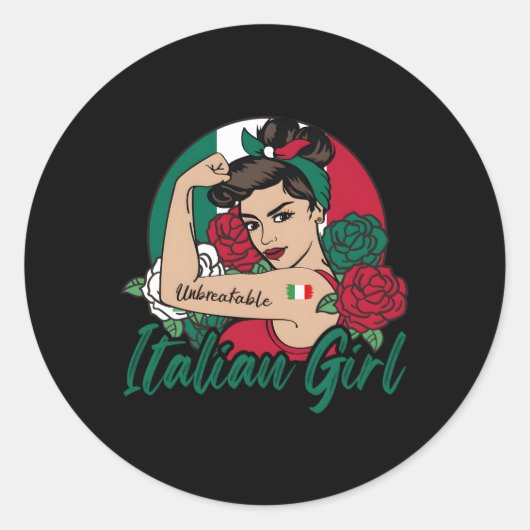Sticker Rond Drapeau italien Italie (Devant)