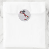 Sticker Rond Drapeau italo-américain (Sac)