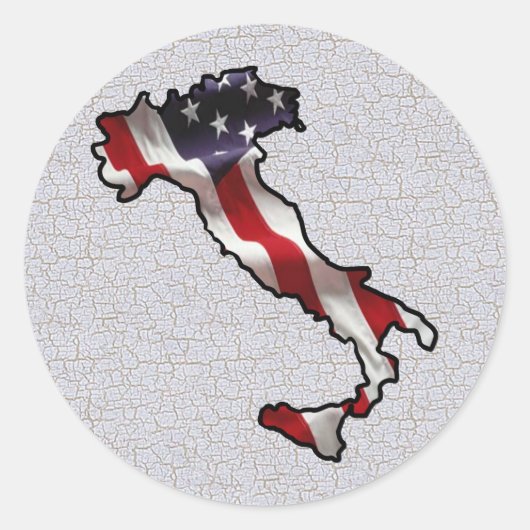 Sticker Rond Drapeau italo-américain (Devant)