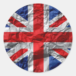 Sticker Rond Drapeau Jack de drapeau de l'Union effondré