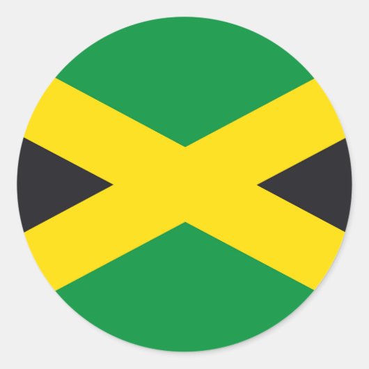 Sticker Rond Drapeau jamaïcain (Devant)