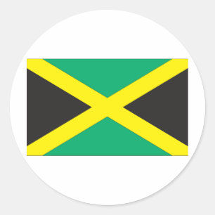 Sticker Rond Drapeau jamaïcain