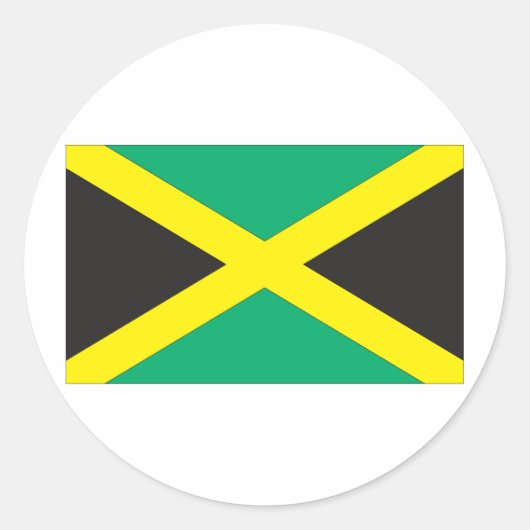 Sticker Rond Drapeau jamaïcain (Devant)
