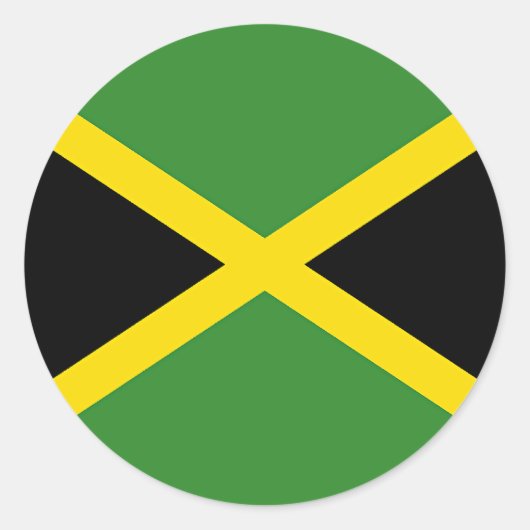 Sticker Rond Drapeau jamaïcain (Devant)