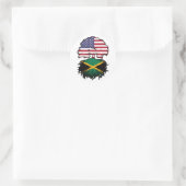 Sticker Rond Drapeau Jamaïcain Américain USA Tree Roots (Sac)