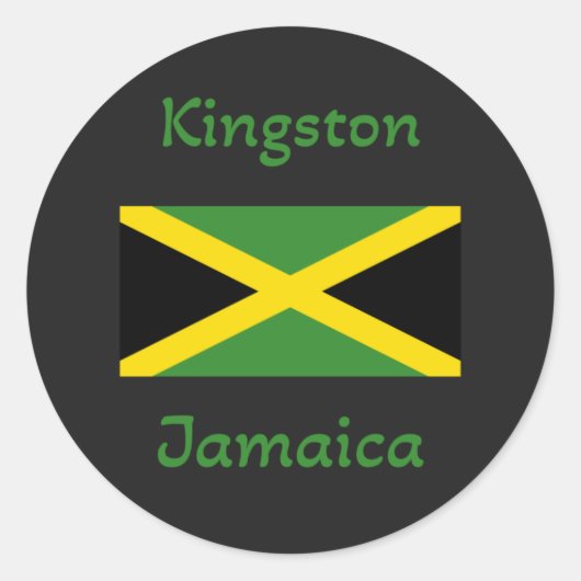 Sticker Rond Drapeau jamaïcain de Kingston (Devant)