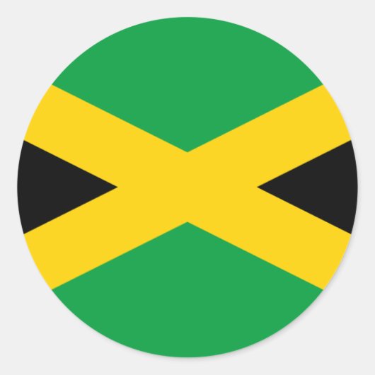 Sticker Rond Drapeau jamaïcain - Drapeau jamaïcain (Devant)