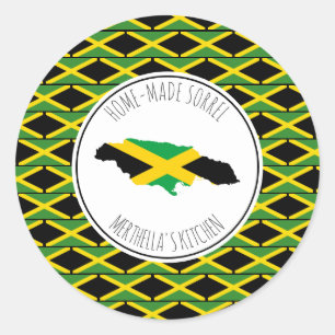 Sticker Rond Drapeau jamaïcain SORREL