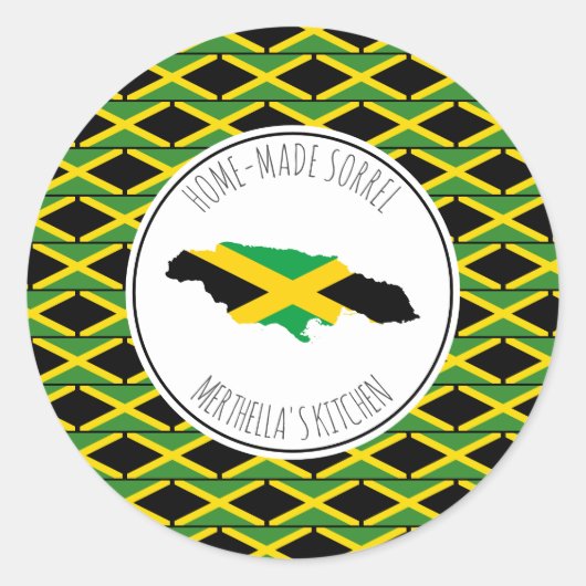 Sticker Rond Drapeau jamaïcain SORREL (Devant)