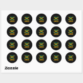 Sticker Rond Drapeau Jamaïque (Feuille)