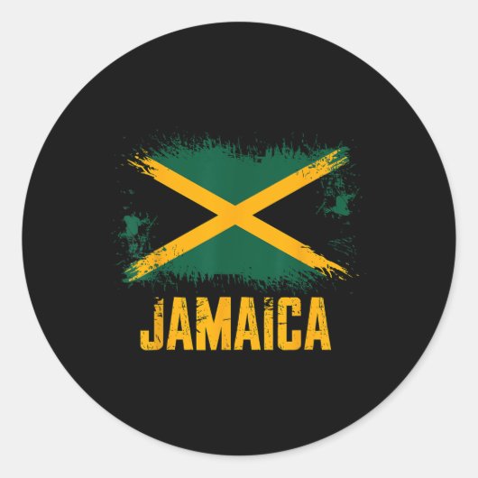 Sticker Rond Drapeau Jamaïque (Devant)