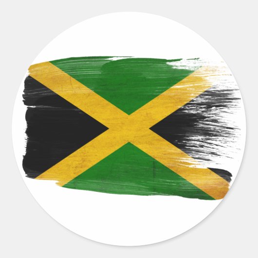 Sticker Rond Drapeau Jamaïque (Devant)