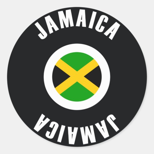 Sticker Rond Drapeau Jamaïque simple (Devant)