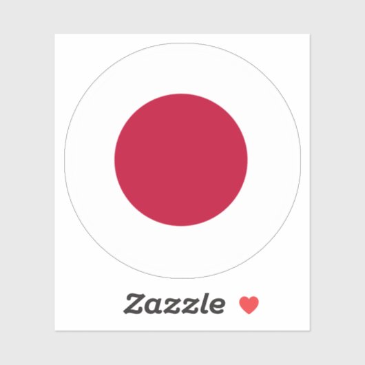 Sticker rond Drapeau Japon (Feuille)