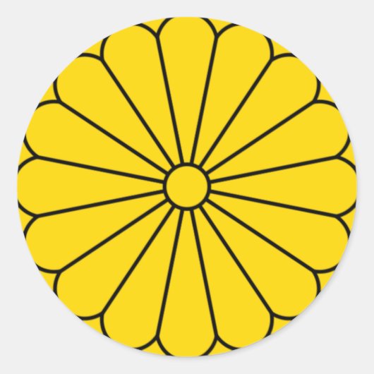 STICKER ROND DRAPEAU JAPON - MANTEAU D'ARMES - SCEAU IMPÉRIAL (Devant)