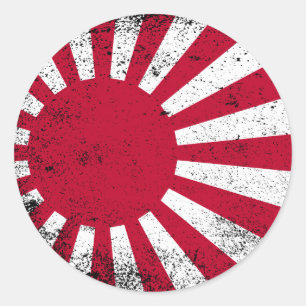 Sticker Rond Drapeau japonais