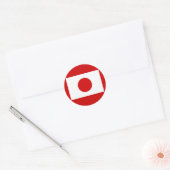 Sticker Rond Drapeau japonais (Enveloppe)
