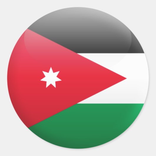 Sticker Rond Drapeau Jordanie (Devant)