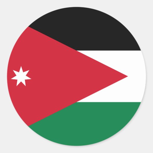 Sticker Rond Drapeau Jordanie (Devant)