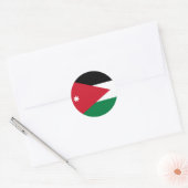 Sticker Rond Drapeau Jordanie (Enveloppe)