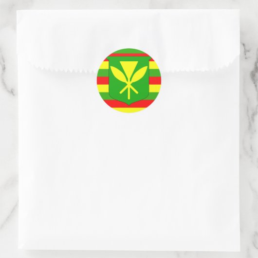 Sticker Rond Drapeau Kanaka Maoli (Sac)