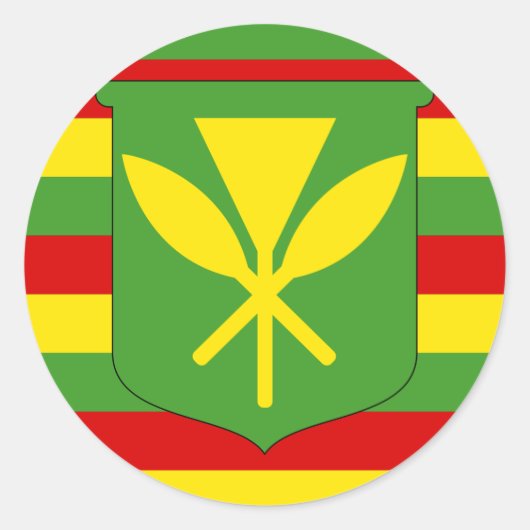 Sticker Rond Drapeau Kanaka Maoli - Drapeau de l'indépendance d (Devant)