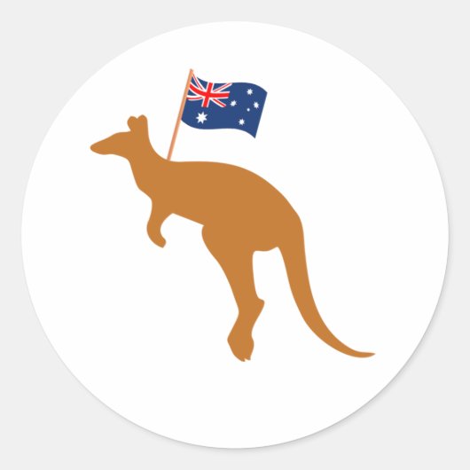 Sticker Rond drapeau kangourou australien blanc (Devant)