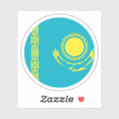 Sticker rond Drapeau Kazakhstan (Feuille)