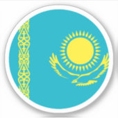 Sticker rond Drapeau Kazakhstan (Devant)
