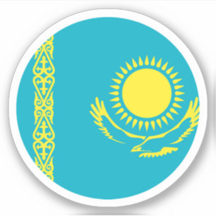 Sticker rond Drapeau Kazakhstan