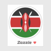 Sticker rond Drapeau Kenya (Feuille)