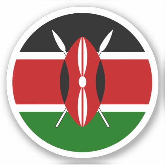 Sticker rond Drapeau Kenya (Devant)
