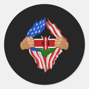 Sticker Rond Drapeau kenyan