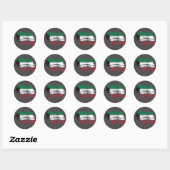 Sticker Rond Drapeau koweïtien cool (Feuille)