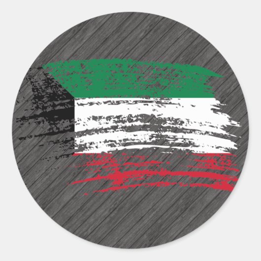 Sticker Rond Drapeau koweïtien cool (Devant)