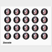 Sticker Rond Drapeau Lacrosse Us (Feuille)