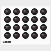 Sticker Rond Drapeau Lacrosse USA  (Feuille)