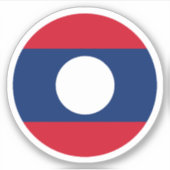 Sticker rond Drapeau Laos (Devant)