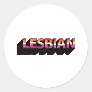 Sticker Rond Drapeau lesbien 3D