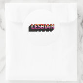 Sticker Rond Drapeau lesbien 3D (Sac)