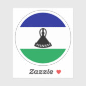 Sticker rond Drapeau Lesotho (Feuille)
