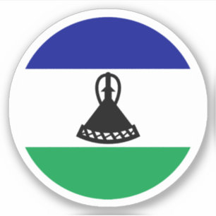 Sticker rond Drapeau Lesotho