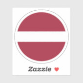 Sticker rond Drapeau Lettonie (Feuille)
