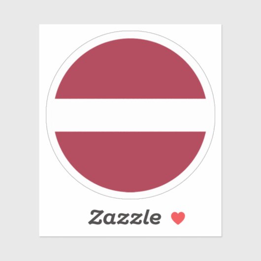 Sticker rond Drapeau Lettonie (Feuille)