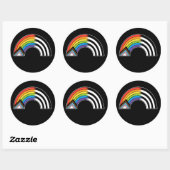 Sticker Rond Drapeau LGBT Ally Drapeau Progrès Fierté Drapeau D (Feuille)